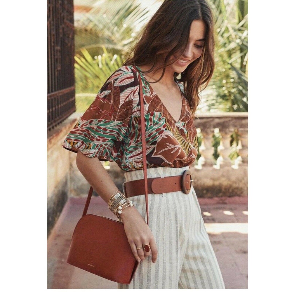 Sezane Aretha Blouse 100% Silk Button Up